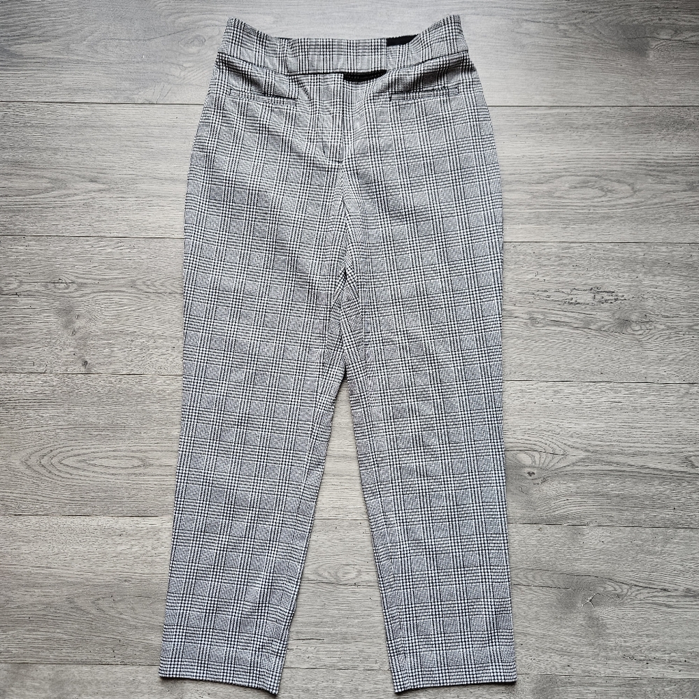 Express Check Plaid Stretch Columnist Barely Boot Mid Rise Pants Size 2R